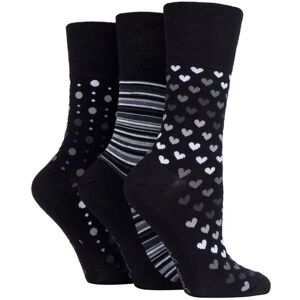 SOCKSHOP Gentle Grip Women's 3 Pair Patterned Bamboo Socks in Mid Grey Size: 4-8 Mid Grey 4-8 SOCKSHOP Gentle Grip Women's 3 Pair Patterned Bamboo Socks in Mid Grey Size: 4-8 Mid Grey 4-8