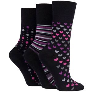 SOCKSHOP Gentle Grip Women's 3 Pair Patterned Bamboo Socks in Black Size: 4-8 Black 4-8 SOCKSHOP Gentle Grip Women's 3 Pair Patterned Bamboo Socks in Black Size: 4-8 Black 4-8