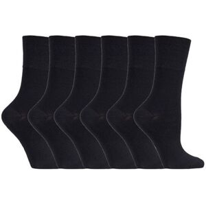 SOCKSHOP Gentle Grip Women's 6 Pack Non Elastic Loose Top Bamboo Socks in Jet Black Size: 4-8 Jet Black 4-8 SOCKSHOP Gentle Grip Women's 6 Pack Non Elastic Loose Top Bamboo Socks in Jet Black Size: 4-8 Jet Black 4-8