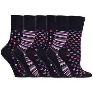 SOCKSHOP Gentle Grip Women's 6 Pack Non Elastic Loose Top Bamboo Socks in True Black Size: 4-8 True Black 4-8 SOCKSHOP Gentle Grip Women's 6 Pack Non Elastic Loose Top Bamboo Socks in True Black Size: 4-8 True Black 4-8