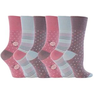 SOCKSHOP Gentle Grip Women's 6 Pack Non Elastic Loose Top Patterned Cotton Rich Socks in Pale Lilac Size: 4-8 Pale Lilac 4-8 SOCKSHOP Gentle Grip Women's 6 Pack Non Elastic Loose Top Patterned Cotton Rich Socks in Pale Lilac Size: 4-8 Pale Lilac 4-8