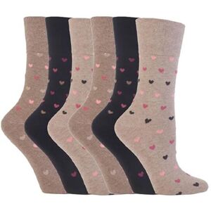 SOCKSHOP Gentle Grip Women's 6 Pack Non Elastic Loose Top Patterned Cotton Rich Socks in Medium Beige Size: 4-8 Medium Beige 4-8 SOCKSHOP Gentle Grip Women's 6 Pack Non Elastic Loose Top Patterned Cotton Rich Socks in Medium Beige Size: 4-8 Medium Beige 4-8