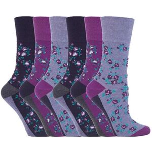 SOCKSHOP Gentle Grip Women's 6 Pack Non Elastic Loose Top Patterned Cotton Rich Socks in Lilac Size: 4-8 Lilac 4-8 SOCKSHOP Gentle Grip Women's 6 Pack Non Elastic Loose Top Patterned Cotton Rich Socks in Lilac Size: 4-8 Lilac 4-8