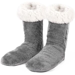 OHS Teddy Fleece Non Slip Sherpa Slipper Lounge Socks in Charcoal Charcoal One Size OHS Teddy Fleece Non Slip Sherpa Slipper Lounge Socks in Charcoal Charcoal One Size