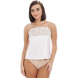 Camille Women's Luxury Satin Feel Lace Trim Camisole in White Size: 12 White 12 Camille Women's Luxury Satin Feel Lace Trim Camisole in White Size: 12 White 12