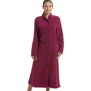 Camille Women's Classic Soft Fleece Jacquard Floral Button Up Housecoat in Burgundy Size: 16-18 Burgundy 16-18 Camille Women's Classic Soft Fleece Jacquard Floral Button Up Housecoat in Burgundy Size: 16-18 Burgundy 16-18