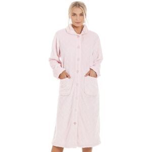 Camille Women's Classic Supersoft Diamond Print Button Up Housecoat in Baby Pink Size: 10-12 Baby Pink 10-12 Camille Women's Classic Supersoft Diamond Print Button Up Housecoat in Baby Pink Size: 10-12 Baby Pink 10-12