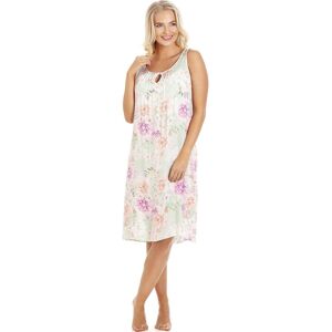 Camille Women's Classic Sleeveless Floral Print Chemise in White Size: 10 White 10 Camille Women's Classic Sleeveless Floral Print Chemise in White Size: 10 White 10