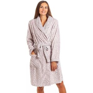 Camille Women's Supersoft Shawl Collared Leopard Print Bathrobe in Mauve Size: 14-16 Mauve 14-16 Camille Women's Supersoft Shawl Collared Leopard Print Bathrobe in Mauve Size: 14-16 Mauve 14-16