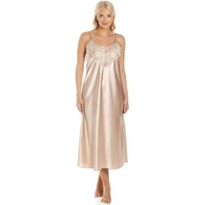 Camille Women's Luxury Thin Strap Lace Satin Chemise in Light Brown Size: 14-16 Light Brown 14-16 Camille Women's Luxury Thin Strap Lace Satin Chemise in Light Brown Size: 14-16 Light Brown 14-16