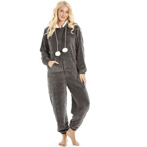 Camille Women's Supersoft Hooded Onesie in Charcoal Size: 10-12 Charcoal 10-12 Camille Women's Supersoft Hooded Onesie in Charcoal Size: 10-12 Charcoal 10-12