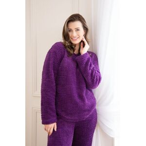 Camille Women's Womens Supersoft Textured Woven Pattern Fleece Pyjamas in Purple Size: 10-12 Purple 10-12 Camille Women's Womens Supersoft Textured Woven Pattern Fleece Pyjamas in Purple Size: 10-12 Purple 10-12