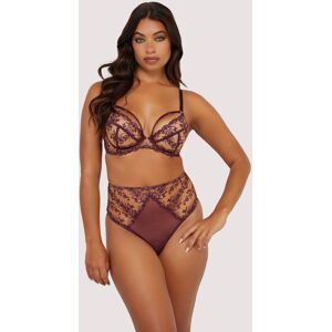 Playful Promises Women's Cassia Wine Custom Embroidery High Waisted Thong in Red Size: 10 Red 10 Playful Promises Women's Cassia Wine Custom Embroidery High Waisted Thong in Red Size: 10 Red 10