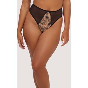 Playful Promises Women's Olivia Contrast Embroidery Thong in Black Size: 16 Black 16 Playful Promises Women's Olivia Contrast Embroidery Thong in Black Size: 16 Black 16
