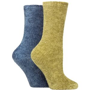 SOCKSHOP Women's 2 Pair Chenille Boot Socks in Mid Blue Size: 4-8 Mid Blue 4-8 SOCKSHOP Women's 2 Pair Chenille Boot Socks in Mid Blue Size: 4-8 Mid Blue 4-8