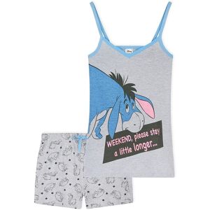 Disney Women's Eeyore Shortie Pyjama Set in Grey Size: Medium Grey M Disney Women's Eeyore Shortie Pyjama Set in Grey Size: Medium Grey M