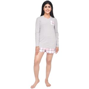 Smart Living Women's Comfortable & Stylish Pocket Tee & Check Short Loungewear Set in Grey Size: XL Grey XL Smart Living Women's Comfortable & Stylish Pocket Tee & Check Short Loungewear Set in Grey Size: XL Grey XL