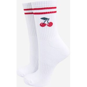 Sock Talk Women's Cherry Striped Sporty Ribbed Cotton Ankle Socks White Size: 3-7 White 3-7 Sock Talk Women's Cherry Striped Sporty Ribbed Cotton Ankle Socks White Size: 3-7 White 3-7