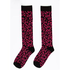 Sock Talk Women's Leopard Print Knee High Glitter Welly Socks - Hot Pink Size: 3-7 Pink 3-7 Sock Talk Women's Leopard Print Knee High Glitter Welly Socks - Hot Pink Size: 3-7 Pink 3-7