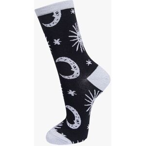 Sock Talk Women's Womens Black Glitter Socks Silver Moon Star Sparkly Ankle Sock Size: 3-7 Black 3-7 Sock Talk Women's Womens Black Glitter Socks Silver Moon Star Sparkly Ankle Sock Size: 3-7 Black 3-7