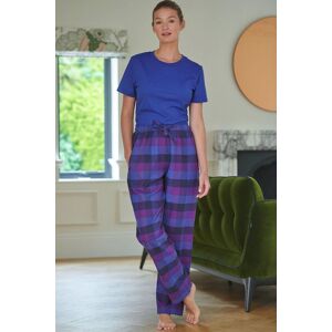 British Boxers Women's "Berwick" Check Brushed Cotton Pyjama Trousers in Indigo Size: XS Indigo XS British Boxers Women's "Berwick" Check Brushed Cotton Pyjama Trousers in Indigo Size: XS Indigo XS