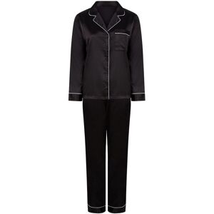 Towel City Women's Satin Long PJ Set in Black Size: XS/S Black XS/S Towel City Women's Satin Long PJ Set in Black Size: XS/S Black XS/S