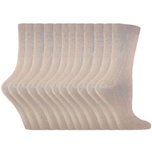 Sock Snob Women's 12 Pairs Plain Coloured Cotton Rich Dress Socks in Beige Size: 4-8 Beige 4-8 Sock Snob Women's 12 Pairs Plain Coloured Cotton Rich Dress Socks in Beige Size: 4-8 Beige 4-8