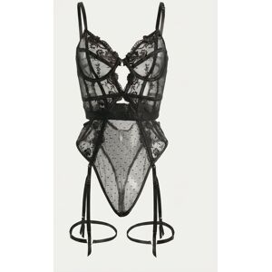 Little Nooks Women's Evangeline Lace Garter Bodysuit in Black Size: Small Black S Little Nooks Women's Evangeline Lace Garter Bodysuit in Black Size: Small Black S
