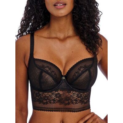 Freya Women's Sydnie Longline Plunge Bra in Black Size: 34D Black 34D Freya Women's Sydnie Longline Plunge Bra in Black Size: 34D Black 34D