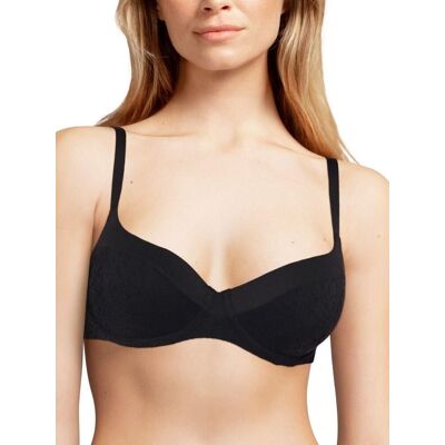 Chantelle Norah Black Bra - Supportive, Padded, Floral Lace Chantelle Norah Black Bra - Supportive, Padded, Floral Lace