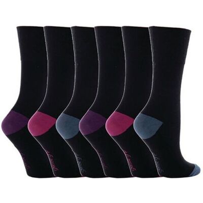 Gentle Grip Womens Socks - 6 Pairs - Black Cotton - Size UK 4-8 - Socks Gentle Grip Womens Socks - 6 Pairs - Black Cotton - Size UK 4-8 - Socks