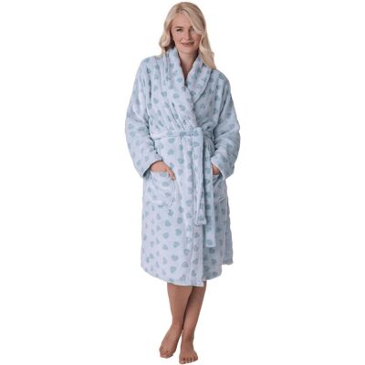 Camille Women's Luxurious Supersoft Printed Bathrobe in Aqua Size: 10-12 Aqua 10-12 Camille Women's Luxurious Supersoft Printed Bathrobe in Aqua Size: 10-12 Aqua 10-12