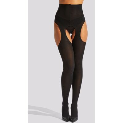 Ann Summers Women's High Waisted Glossy Crotchless Tights in Black Size: Small Black S Ann Summers Women's High Waisted Glossy Crotchless Tights in Black Size: Small Black S
