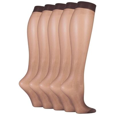 SOCKSHOP Women's 5 Pair 15 Denier Knee Highs in Dark Grey Size: 4-8 Dark Grey 4-8 SOCKSHOP Women's 5 Pair 15 Denier Knee Highs in Dark Grey Size: 4-8 Dark Grey 4-8