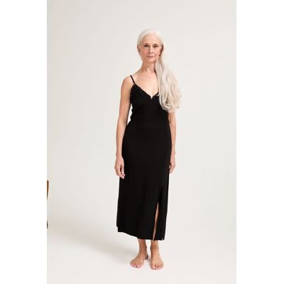 Pretty You London Women's Bamboo Frill Chemise in Black Size: 10 Black 10 Pretty You London Women's Bamboo Frill Chemise in Black Size: 10 Black 10