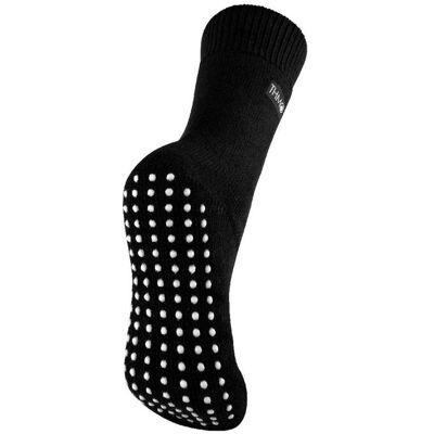 THMO Women's 1 Pack Cosy Non Slip Thermal Slipper Socks with Grippers in Black Size: 4-8 Black 4-8 THMO Women's 1 Pack Cosy Non Slip Thermal Slipper Socks with Grippers in Black Size: 4-8 Black 4-8