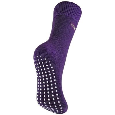 THMO Women's 1 Pack Cosy Non Slip Thermal Slipper Socks with Grippers in Purple Size: 4-8 Purple 4-8 THMO Women's 1 Pack Cosy Non Slip Thermal Slipper Socks with Grippers in Purple Size: 4-8 Purple 4-8