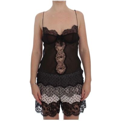 Dolce & Gabbana Women's Black Silk Lace Babydoll Lingerie Top Size: 4 Black 4 Dolce & Gabbana Women's Black Silk Lace Babydoll Lingerie Top Size: 4 Black 4