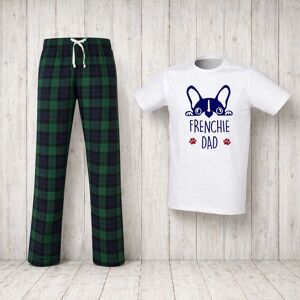 60 SECOND MAKEOVER Men's Frenchie Dad Tartan Pyjama Set in Green Size: Large Green L 60 SECOND MAKEOVER Men's Frenchie Dad Tartan Pyjama Set in Green Size: Large Green L