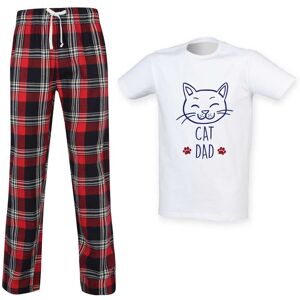 60 SECOND MAKEOVER Men's Cat Dad Tartan Pyjama Set in Red Size: XL Red XL 60 SECOND MAKEOVER Men's Cat Dad Tartan Pyjama Set in Red Size: XL Red XL
