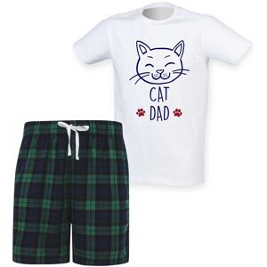 60 SECOND MAKEOVER Men's Cat Dad Tartan Short Pyjama Set in Green Size: Medium Green M 60 SECOND MAKEOVER Men's Cat Dad Tartan Short Pyjama Set in Green Size: Medium Green M