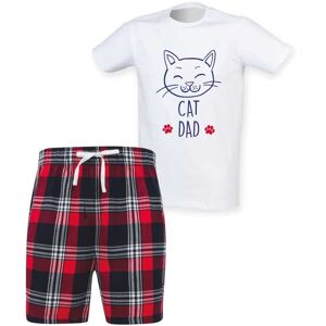 60 SECOND MAKEOVER Men's Cat Dad Tartan Short Pyjama Set in Red Size: Small Red S 60 SECOND MAKEOVER Men's Cat Dad Tartan Short Pyjama Set in Red Size: Small Red S
