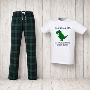 60 SECOND MAKEOVER Men's Grandad Dinosaur Tartan Pyjama Set in Green Size: 2XL Green 2XL 60 SECOND MAKEOVER Men's Grandad Dinosaur Tartan Pyjama Set in Green Size: 2XL Green 2XL