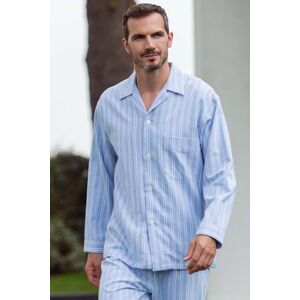 British Boxers Men's 'Westwood Blue' Stripe Brushed Cotton Pyjama Set in Light Blue Size: Medium Light Blue M British Boxers Men's 'Westwood Blue' Stripe Brushed Cotton Pyjama Set in Light Blue Size: Medium Light Blue M
