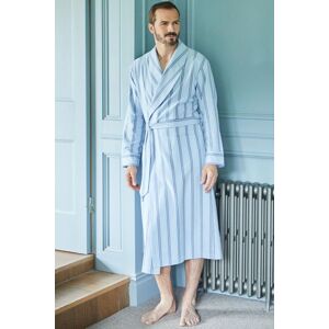 British Boxers Men's "Brighton Blue" Stripe Brushed Cotton Dressing Gown in Light Blue Size: 2XL Light Blue 2XL British Boxers Men's "Brighton Blue" Stripe Brushed Cotton Dressing Gown in Light Blue Size: 2XL Light Blue 2XL
