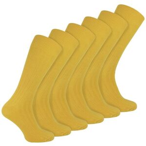 Sock Snob Men's Plain Coloured Cotton Rich Ribbed Dress Socks in Yellow Size: 6-11 Yellow 6-11 Sock Snob Men's Plain Coloured Cotton Rich Ribbed Dress Socks in Yellow Size: 6-11 Yellow 6-11