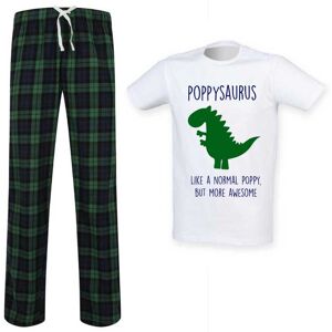 60 SECOND MAKEOVER Men's Poppy Dinosaur Tartan Pyjama Set in Green Size: Large Green L 60 SECOND MAKEOVER Men's Poppy Dinosaur Tartan Pyjama Set in Green Size: Large Green L