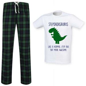 60 SECOND MAKEOVER Men's Step Dad Dinosaur Tartan Pyjama Set in Green Size: 2XL Green 2XL 60 SECOND MAKEOVER Men's Step Dad Dinosaur Tartan Pyjama Set in Green Size: 2XL Green 2XL