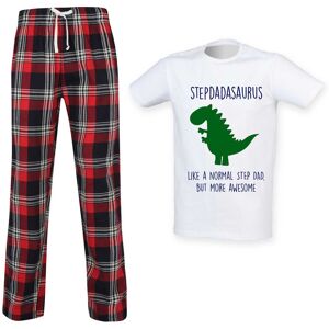 60 SECOND MAKEOVER Men's Step Dad Dinosaur Tartan Pyjama Set in Red Size: XL Red XL 60 SECOND MAKEOVER Men's Step Dad Dinosaur Tartan Pyjama Set in Red Size: XL Red XL