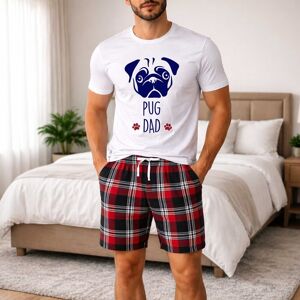 60 SECOND MAKEOVER Men's Pug Dad Tartan Short Pyjama Set in Red Size: XS Red XS 60 SECOND MAKEOVER Men's Pug Dad Tartan Short Pyjama Set in Red Size: XS Red XS